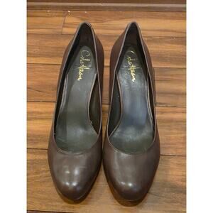 Cole Haan Nike Air brown leather round toe heel pumps - 9.5 B